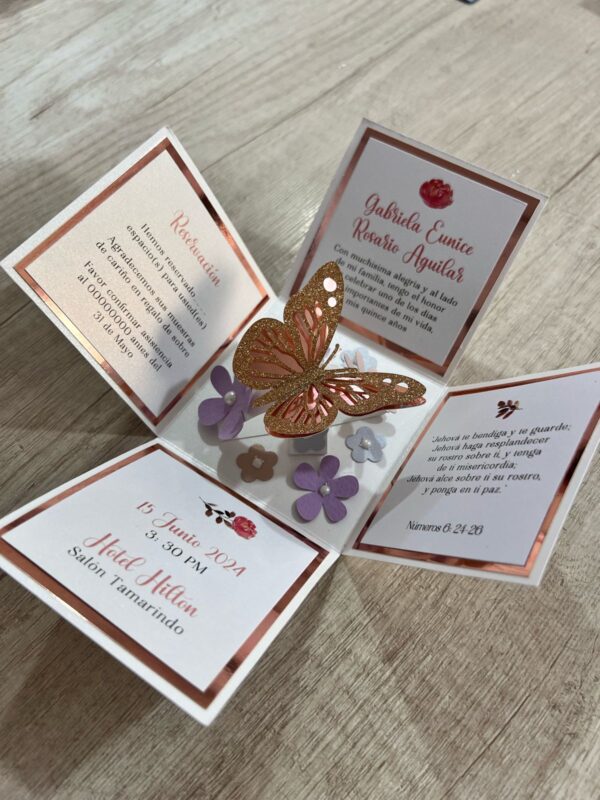 Invitación caja de mariposa - Image 2